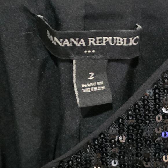 Banana Republic Black Sequin Cocktail Party Dress Size 2 - Picture 6 of 7